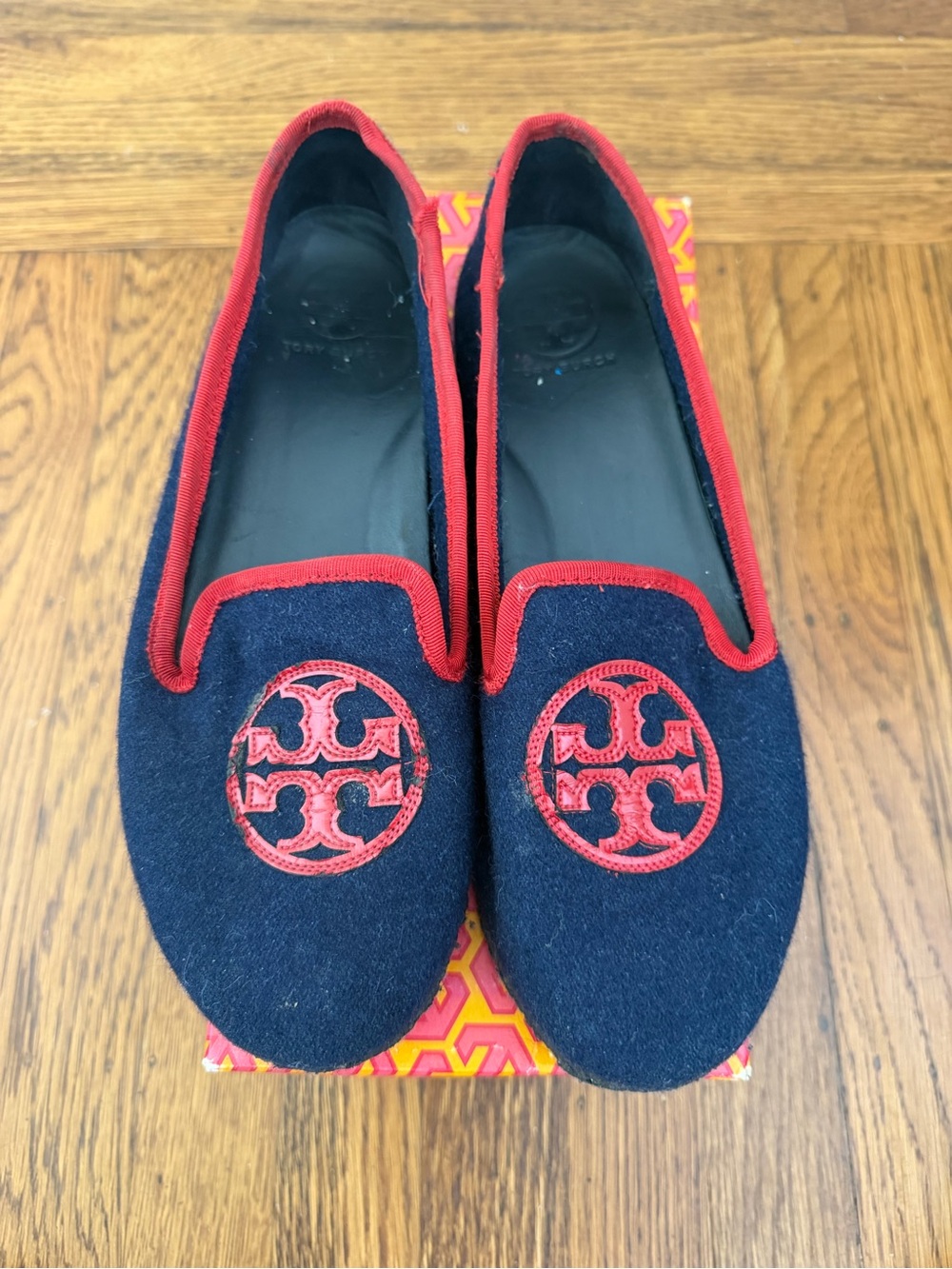 Tory Burch Navy Billy Slipper/ Smoking Shoe